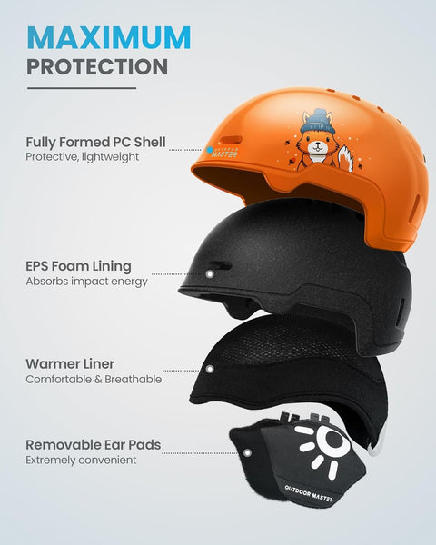 OutdoorMaster Kids Orange Ski Helmet |OutdoorMaster In Lebanon