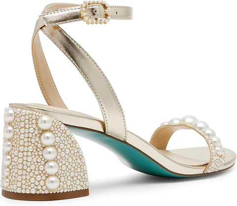 Betsey Johnson Women's Gold Sb-Tina Heeled Sandal | Betsey Johnson In Lebanon