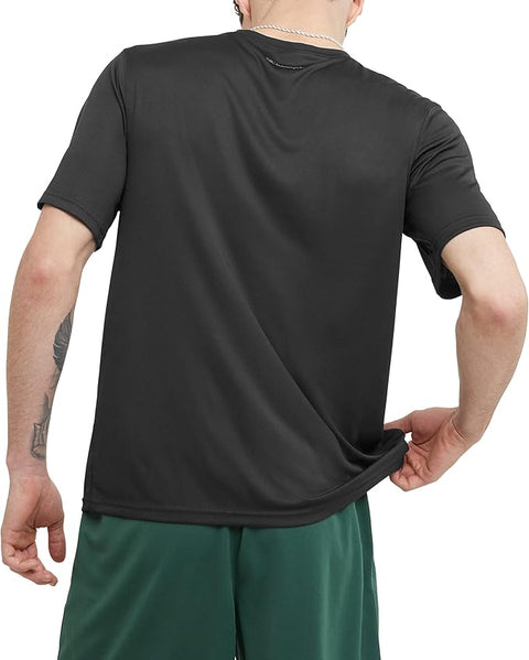 Champion Men's Black Double Dry Sport Crewneck Short Sleeve T-Shirt|Champion In Lebanon
