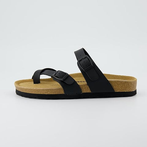 Cushionaire Women's Black Luna Cork Footbed Slipper |Cushionaire In Lebanon