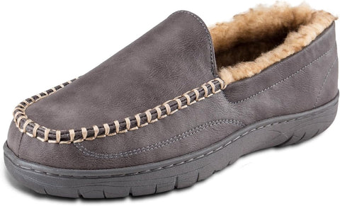 Haggar Men's Gray Smooth Pu Venetian Moccasin Slipper | Haggar In Lebanon