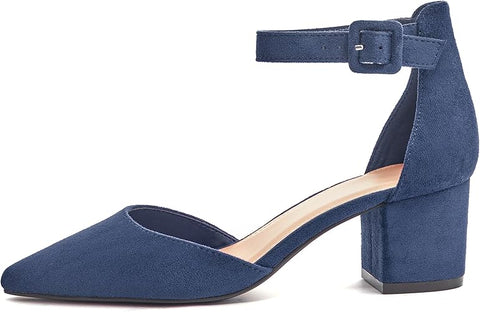 FISACE Women's Navy Low Mid Square Heel Sandal  | FISACE In Lebanon