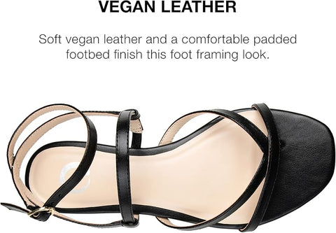 Journee Collection Women's Black Serissa Flat Sandals | Journee Collection In Lebanon