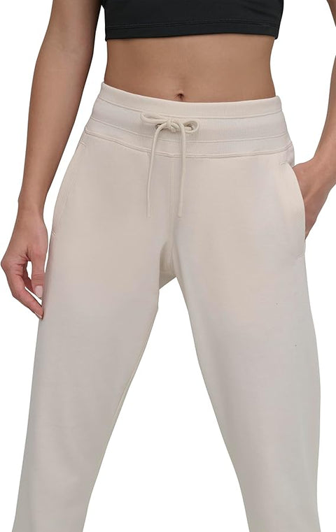 DKNY Women's Light Beige Stacked Logo Drawstring Waist Jogger Sweatpants | DKNY In Lebanon