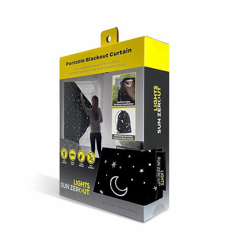 Sun Zero Lights Out Starry Night Portable Travel 100% Blackout Suction Cup Curtain Panel, 50" x 78", Stars| Sun Zero In Lebanon