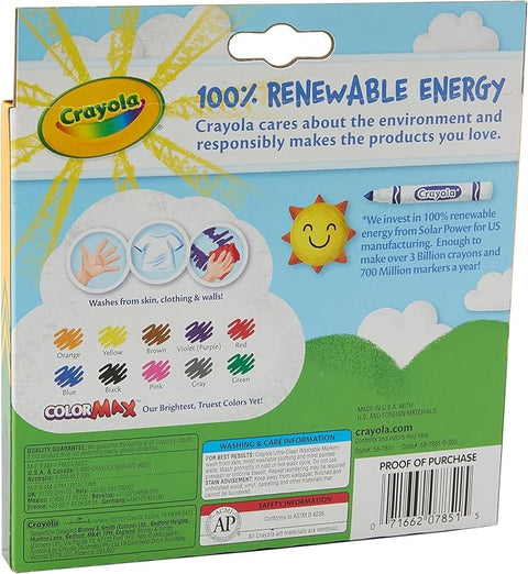 Crayola Ultraclean Broadline Classic Washable Markers (10 Count) | Crayola In Lebanon