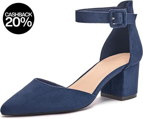 FISACE Women's Navy Low Mid Square Heel Sandal  | FISACE In Lebanon