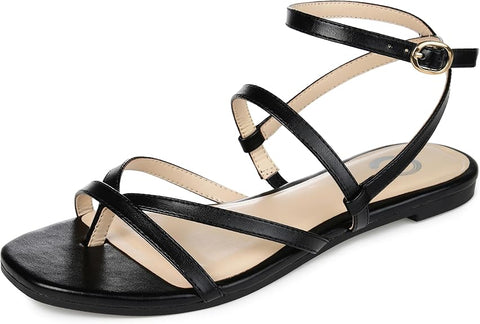 Journee Collection Women's Black Serissa Flat Sandals | Journee Collection In Lebanon