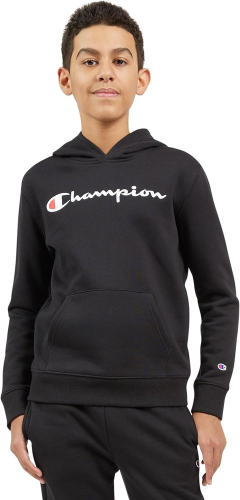 Champion Boy's Black Embroidered Logo Fleece Hoodie |Champion In Lebanon