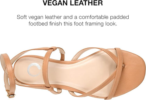 Journee Collection Women's Tan Serissa Flat Sandals | Journee Collection In Lebanon