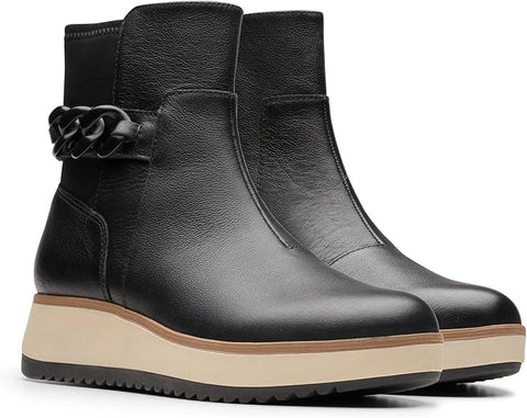 Clarks Women's Black Leather Zylah Rose Ankle Boots | Clarks In Lebanon