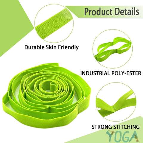 Oak-Sports Green Stretching Strap Yoga Straps for Physical Therapy | Oak-Sports In Lebanon