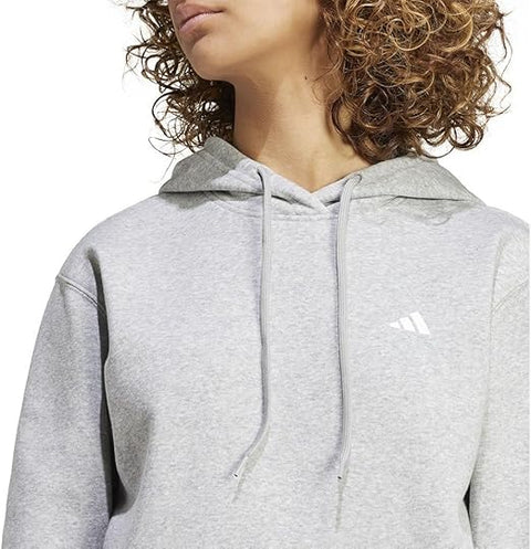 Adidas Women's Light Grey  Logo Feel Cozy Hoodie | Adidas In Lebanon