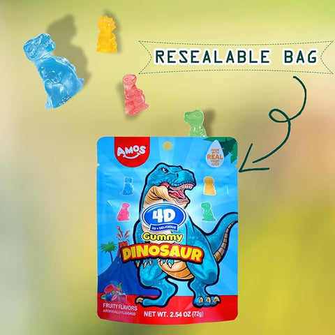 AMOS 4D Gummy Dinosaur Candy 72GR | AMOS In lebanon