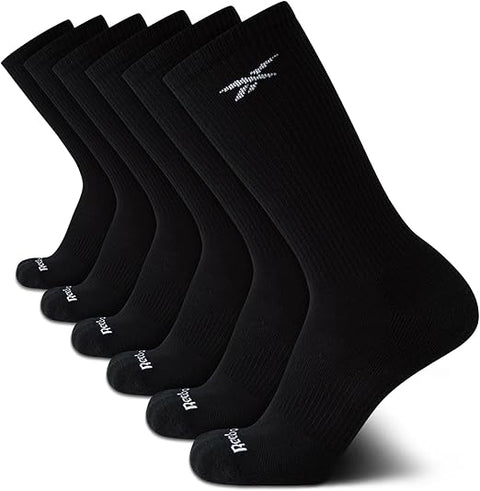 Reebok Men's Black Pack of 6 Cushion Crew Breathable Cotton Blend Socks | Reebok in Lebanon