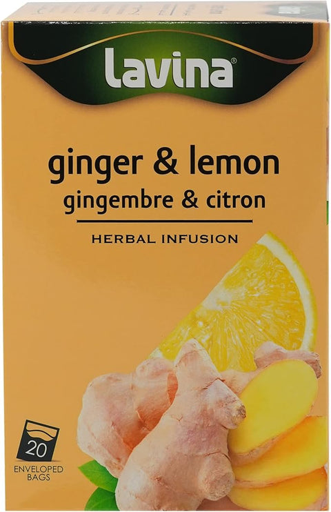 Lavina Ginger & Lemon Herbal Infusion 20 Bags |Lavina In Lebanon