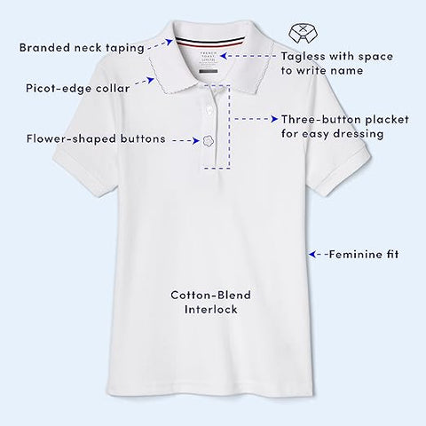 French Toast Girl's Light Blue 2-Pack Short Sleeve Polo T-Shirt  |French Toast In Lebanon