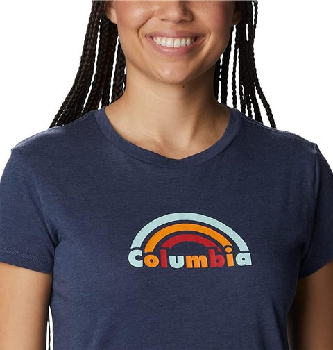Columbia Women's Navy T-Shirt ABF982 shr ft15