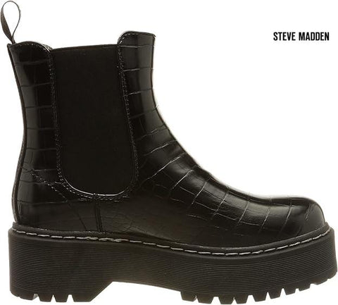 Steve Madden Women's Black Veerly Croco Synthetic Ankle Boots |Steve Madden in Lebanon