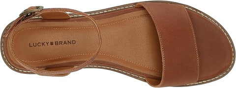 Lucky Brand Women's Brown Leather Kimaya1 Ankle-Strap Sandals | Lucky Brand In Lebanon