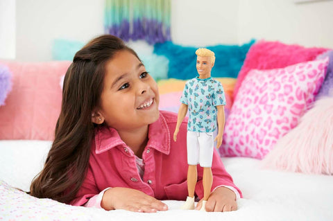 Barbie Fashionistas Ken Fashion Doll with Blonde Hair Wearing Removable Blue Cactus Tee|Barbie In Lebanon
