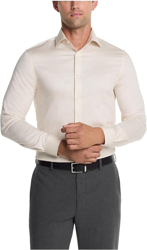 Michael Kors Men's Tan Comfort Stretch Slim Fit Dress Shirt | Michael Kors In Lebanon