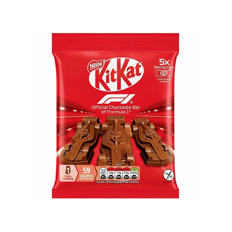 Red KitKat F1 chocolate bar packaging on a white background