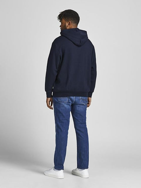 Jack & Jones Men's Navy Jersey Logo Printed Hoodie |Jack & Jones In Lebanon