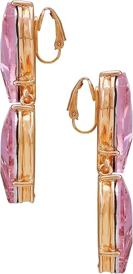On 34th Women's Gold Pink Stone Heart  Earring| On 34th in Lebanon