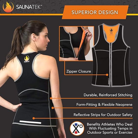 SaunaFX Women's Neoprene Slimming Vest with Microban M - Black TG147