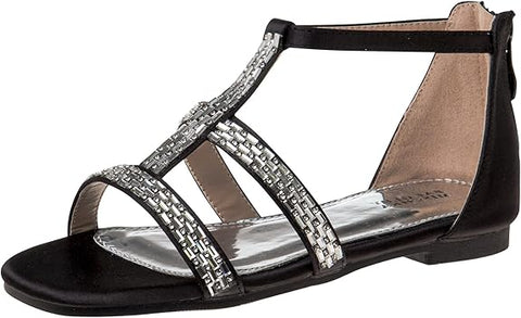 Josmo Girl's Black Rhinestone Flats Dress Pumps Sandal |Josmo In Lebanon