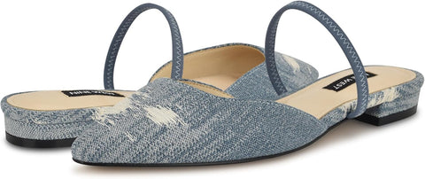 Nine West Women's Light Blue Women's Gorga Slip-On Mule Flats |  Nine West in Lebanon