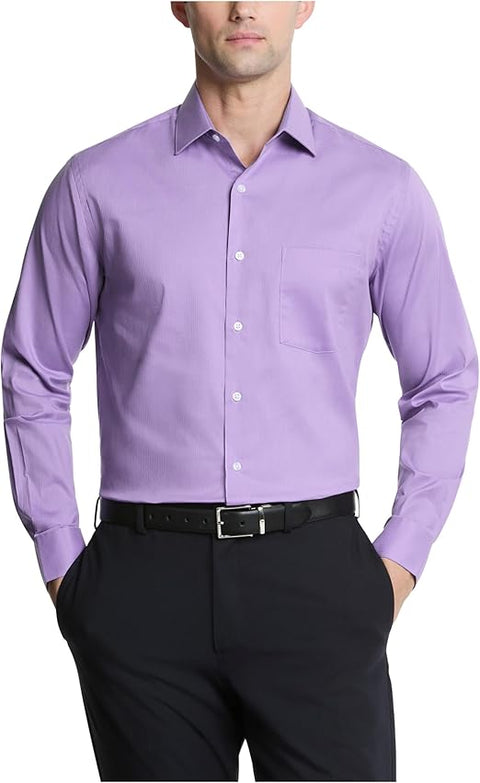 Van Heusen Men's Purple Fitted Wrinkle Free Dress Shirt | Van Heusen In Lebanon