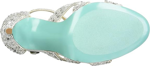 Betsey Johnson Women's Silver Sb-miles Heeled Sandal | Betsey Johnson In Lebanon