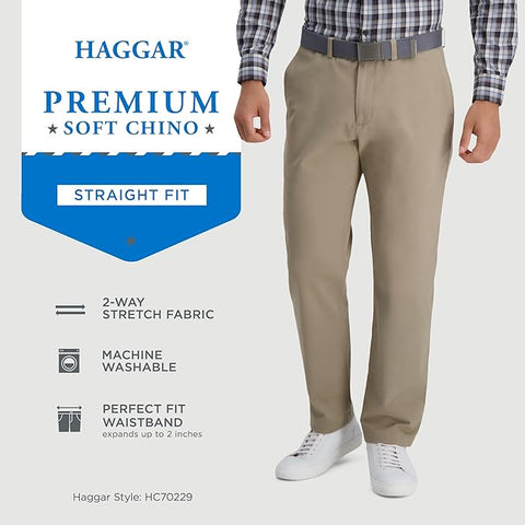 Haggar Men's Khaki Classic Fit Straight Leg Twill Pant | Haggar In Lebanon