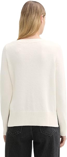 Tom Tailor Women's White Knitted Sweatshirt | Tom Tailor In Lebanon