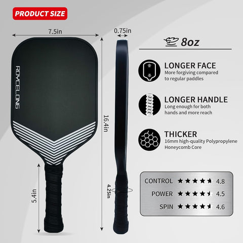 Roycelong Pickleball Paddles T700 Carbon Fiber Frosted Textured Surface 16mm Core Pickleball Racket | Roycelong In Lebanon