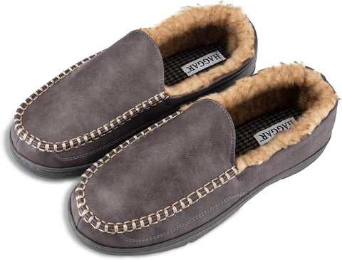 Haggar Men's Gray Smooth Pu Venetian Moccasin Slipper | Haggar In Lebanon
