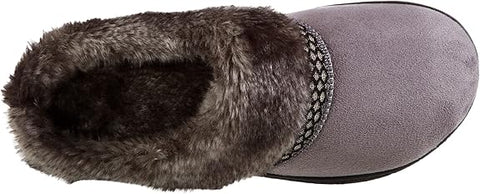 Isotoner Women's Gray & Black Recycled Microsuede Mallory Boot Slippers | Isotoner In Lebanon