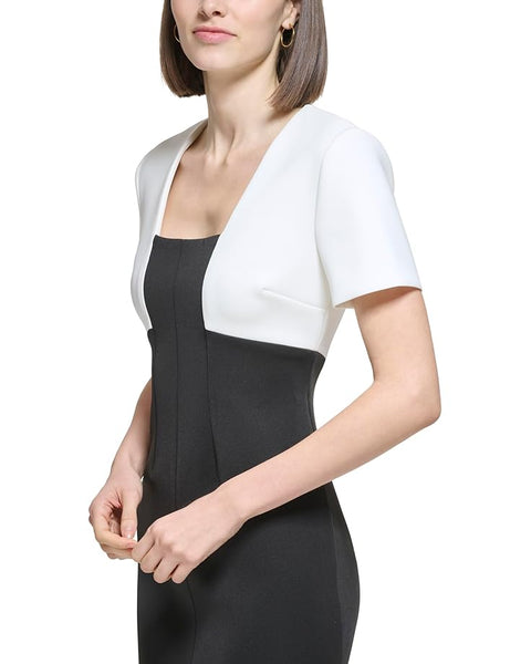 Calvin Klein Women's Color-Block Scuba Sheath with Square Neckline Dress |Calvin Klein In Lebanon