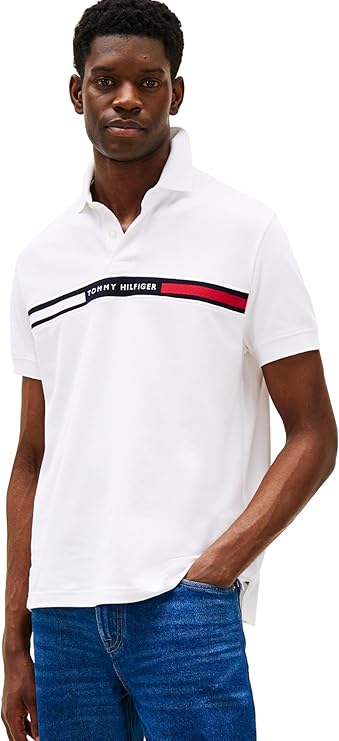 Tommy Hilfiger Men's White Short Sleeve Casual Polo T-Shirt  | Tommy Hilfiger  in Lebanon
