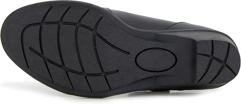 JBU Women's Black Wedge Block Heeled Casual Shoes | JBU In Lebanon