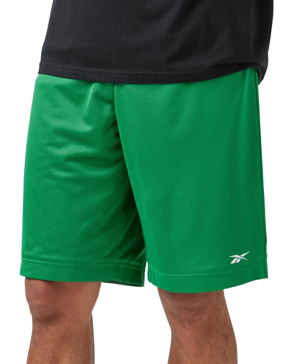 Reebok Men's Green Regular Fit Mesh Logo Basketball Short | Reebok In Lebanon