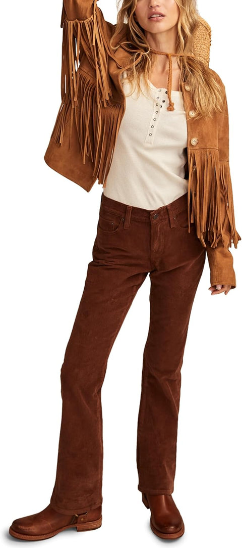 Lucky Brand  Women's Brown  high rise corduroy Stevie flare Pants| Lucky Brand  in Lebanon