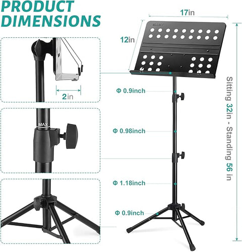 Vekkia Professional Portable Music Stand with Carrying Bag| Vekkia In Lebanon