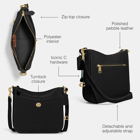 COACH Women's Black Grain Leather Crossbody Bag | Coach In Lebanon