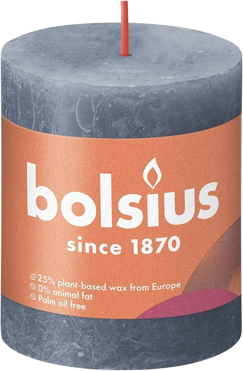 Bolsius Gray Rustic Shine Pillar Candle| Bolsius In Lebanon