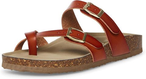 Steve Madden Men’s Cognac Leather Multi-Strap Cork Sandals | Steve Madden in Lebanon