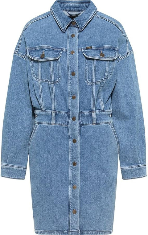 Lee Women's Blue Button Down Denim Dress | Lee In Lebanon