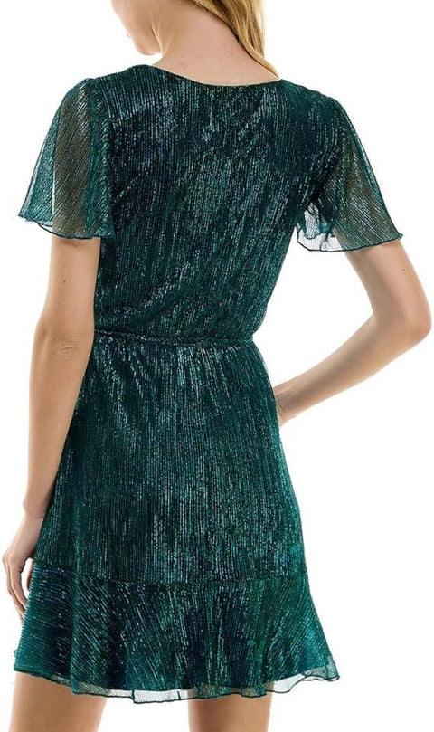 City Studio Women's Metallic Petrol Cocktail and Party Dress | City Studio In Lebanon